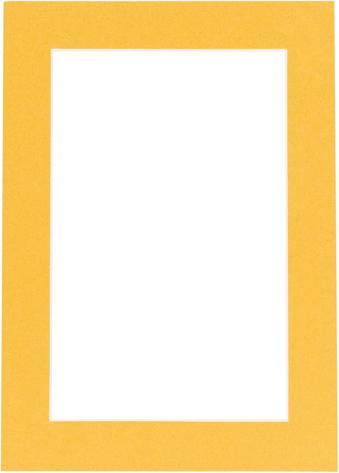 Pack of 25 Acid Free 8x10 Mats Bevel Cut for 6x8 Photos - Topaz Orange Precut Matboards For Pictures, Photos, Framing - 4-ply Thickness