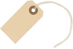 Manila Tags with String Attached - #1, 2 3/4” x 1 3/8” Box of 250 Small Blank 13pt Paper Tags with Hole and Strings Attached, Small Labels with Strings
