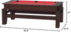 7ft Pool Table Air Hockey 2 in 1 Pool Table Red Felt - Billardhockey