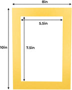 6x8 Mat for 8x10 Frame - Precut Mat Board Acid-Free Metallic Gold 6x8 Photo Matte Made to Fit a 8x10 Picture Frame, Premium Matboard for Family Photos, Show Kits, Art, Picture Framing, Pack of 1 Mat