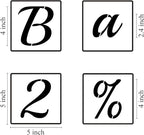 4 Inch Alphabet Letter Stencils for Painting - 70 Pack Letter and Number Stencil Templates with Signs for Painting on Wood, Reusable Cursive Letters Stencils for Chalkboard Wood Signs & Wall Art
