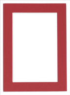 Poster Palooza 8x10 Mat Bevel Cut for 5x8 Photos - Acid Free Deep Red Precut Matboard - for Pictures, Photos, Framing - 4-ply Thickness
