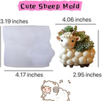 Animal Resin Molds Silicone 3D Cute Sheep Epoxy Resin Plaster Candle Holder Wax Molds for Candle Making, Art Crafts DIY Unique Display Home Decor