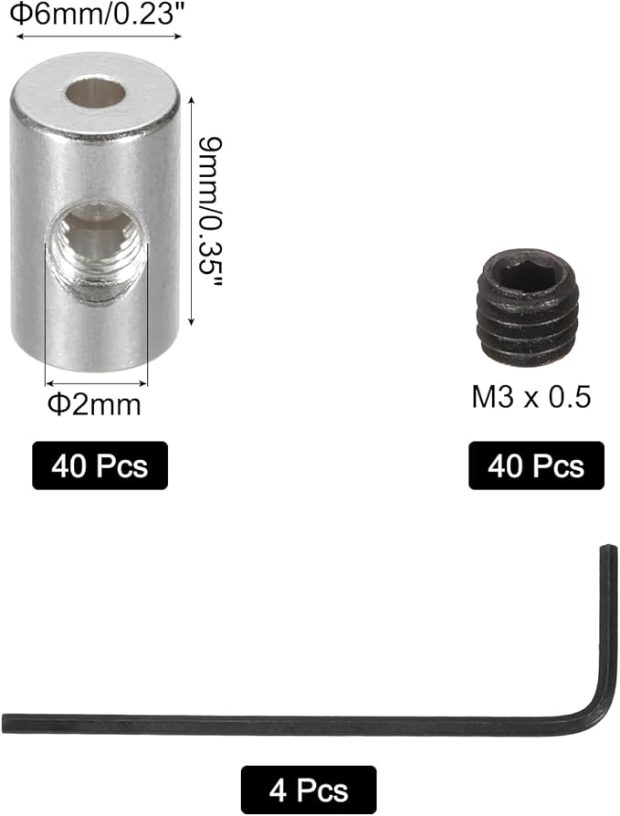 MECCANIXITY 40 Pcs Metal Locking Pin Backs, Locking Pin Keepers Clasp 9mm(H) with 4 Wrench Replacement in Storage Case for Badge, Brooch, Silver Tone