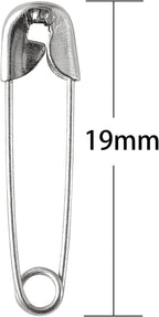 1000PCS Safety Pins, 0.75In/19mm Small Fastening Pins, Rust Resistant Nickel Plated Steel Set for Crafting, Sewing, Jewelry Making Fabric, Rimming Fastening Clip Button for Garment Hang Tag (Silver)