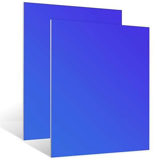 Anodized Aluminum Sheet Metal 11.3 x 11.3 x 1/32 Inch Metal Plates Engraving Blanks for CNC Laser Engraving DIY Card, 0.8MM Thin Decorative Aluminum Sheets for Crafting (Blue 2)