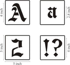 4 Inch Alphabet Letter Stencils for Painting - 70 Pack Old English Letter Stencil Templates with Numbers and Signs for Painting on Wood, Reusable Letters Stencils for Chalkboard Wood Signs & Wall Art