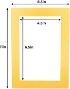 5x7 Mat for 8.5x11 Frame - Precut Mat Board Acid-Free Show Kit with Backing Board, and Clear Bags Metallic Gold 5x7 Photo Matte Made to Fit a 8.5x11 Picture Frame Matboard for Framing, Pack of 10 Mats