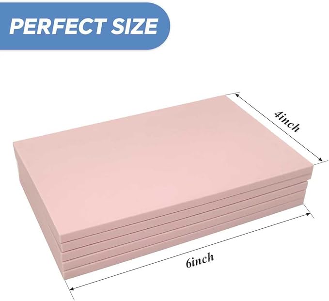 2 Pack 4"x6" Pale Pink Rubber Stamp Carving Blocks Pink Rubber Carving Blocks Linoleum Block for Stamp Maker Printmaking Supplies