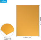 PATIKIL 3.3x2.1x1/32inch Anodized Aluminum Sheet, 5Pcs Metal Rectangle Aluminum Plate 0.8mm Thick Engraving Blanks for Laser Engraving DIY Decorative Crafting Home Decoration, Yellow