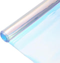 MECCANIXITY Holographic Clear PVC Vinyl Film Holographic PVC Fabric Waterproof Dichroic Film 12 x 48 Inch for Handbags Bows Earrings DIY Craft,Holographic Orange