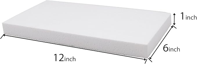 Crafare 5 Pack Craft Foam Blocks 12X6X1 inch Polystyrene Brick Rectangle for Arts School Projects Sculptures Floral Arrangements Modeling and Centerpieces