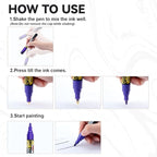 TRANSON 12 Colors Permanent Paint Markers for Fabric Rock Craft Diy Painting Medium Tip Oil Based Waterproof