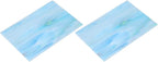 MECCANIXITY 2 Pcs Stained Glass Sheet Mosaic Tile 7.9 Inch x 5.9 Inch Teal Stained Glass Sheets for Crafts DIY Art Project