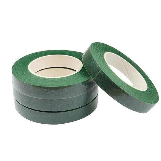 4 Rolls Floral Tape 1/2" Wide 30 Yards/Roll Floral Tapes for Bouquet Stem Wrap and Flowers Making Craft Projects (Dark Green)
