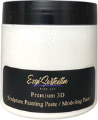 3D Sculpture Painting Paste|Texture Paste|Decorative Plaster|Ready to Use|Unique Colors|Ideal for Artwork|Stencil|Flowers|Texture|Art Relief| 6 oz (Metallic White)