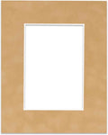 8x10 Mat Bevel Cut for 5x8 Photos - Acid Free Beige Suede Precut Matboard - For Pictures, Photos, Framing - 4-ply Thickness