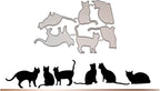 Cutting Dies Metal Stencils Scrapbooking Tools DIY Embossing Template for Paper Card Making Album Arts Crafts Supplies (6 Cats-8.7x6cm)