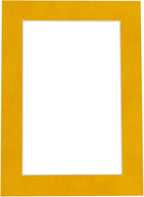 8x10 Mat Bevel Cut for 5x8 Photos - Acid Free Bright Yellow Precut Matboard - For Pictures, Photos, Framing - 4-ply Thickness
