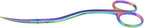 Applique Long Thin Needlepoint Blade 6.1 Inch - Double Bent Curved Offset Handle Scissors with Pouch Sleeve for Embroidery, Fabric, Thread, Knitting, Sewing, Arts & Craft (Rainbow)