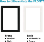 Egofine 11x14 Black Picture Mats Pack of 11, Frame Mattes for 8x10 Pictures, Acid Free, 1.2mm Thickness, with Core Bevel Cut