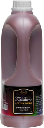 Creative Inspirations Acrylic Paint - Burnt Sienna - 1.8 Liter - Smooth & Creamy Consistency, Vibrant Pigmentation, Great Coverage for Artists - Clean Up with Soap & Water
