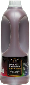 Creative Inspirations Acrylic Paint - Burnt Umber - 1.8 Liter - Smooth & Creamy Consistency, Vibrant Pigmentation, Great Coverage for Artists - Clean Up with Soap & Water