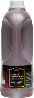 Creative Inspirations Acrylic Paint - Burnt Umber - 1.8 Liter - Smooth & Creamy Consistency, Vibrant Pigmentation, Great Coverage for Artists - Clean Up with Soap & Water
