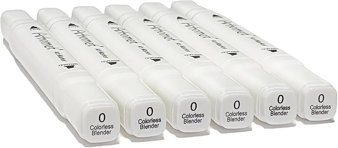 6pcs Colorless Alcohol Markers Set, Blender Blending Clear Markers Dual Tips Art Drawing Sketched Double Tipped for Adults Kids (Colorless)