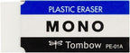 Tombow 57321 MONO Eraser, White, Small, 5-Pack. Cleanly Removes Marks Without Damaging Paper