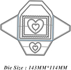 Cutting Dies Metal Stencils Scrapbooking Tools Flowers Lace Frame DIY Embossing Template for Paper Card Making Album Arts Crafts Supplies (Frame 1-Love envelope-14.3x11.3cm)