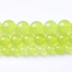 45PCS 8MM Natural Apple Green Chalcedony Beads Round Loose Stone Beads for Jewelry Making DIY Energy Stone Healing Power Bracelet 15"