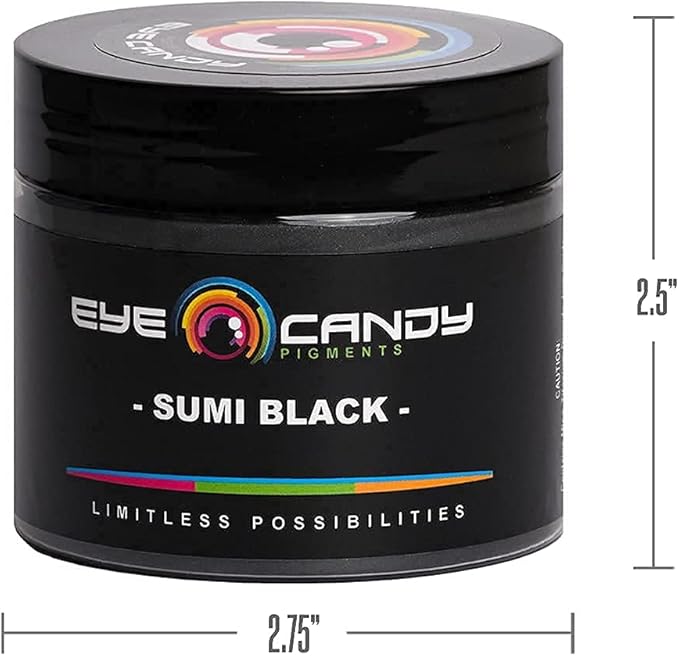 Eye Candy Pigments Premium Black Mica Powder - Sumi Black (50gr) - for Epoxy, Resin, Soap, Paint, Woodworking, Acrylic Pouring, Bath Bombs, Fishing Lures - DIY Arts and Crafts Additive