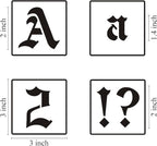 2 Inch Alphabet Letter Stencils for Painting - 70 Pack Old English Letter Stencil Templates with Numbers and Signs for Painting on Wood, Reusable Letters Stencils for Chalkboard Wood Signs & Wall Art