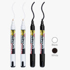 TRANSON 2 Black and 2 White Permanent Paint Markers for Fabric Rock Craft Diy Painting Medium Tip Oil Based Waterproof