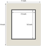 Golden State Art, 11x14 Double Mats for 8x10 - for Photos, Pictures, Frames - Acid-Free, 5 Pack, Light Gray Over Black