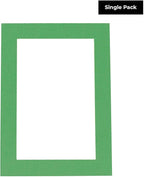 8x10 Mat for 6x8 Photo - Precut Bright Green Picture Matboard for Frames Measuring 8 x 10 Inches - Bevel Cut Matte to Display Art Measuring 6 x 8 Inches - Acid Free ONE MAT