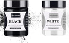 [60g White + 40g Black] Mica Powder - 100g Mica Powder for Epoxy Resin - Pigment Powder Dye for Resin/Eye Shadow/Soap Making/Nails/Bath Bombs etc.