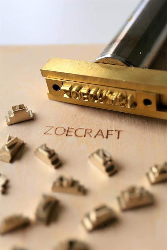 26 Interchangeable Alphabet & Number Mold Set with T-Slot Holder | Custom Brass Engraving Tools for Leather, Wood, Hot Foil Machines | DIY Symbol Dies, Stamping Imprint Templates (Set D)