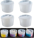4pc Resin Split Cup Set - Silicone Portion Cups for Clay Mold, Candle Making & Craft Supplies - 3D Silicone Molds for Resin Casting