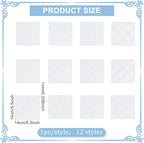 FREEBLOSS 12Pcs Sashiko Stencils Sashiko Embroidery PET Template Drawing Line Template for Hand Quilting Sashiko Patterns Templates Embroidery Stencils 5.5 * 5.5''