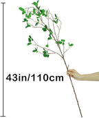 Ollain 43" Artificial Greenery Stems Plants Faux Leaf Green Eucalytus Branches Ficus Twig Fern Fake Green Bushes Shrubs for Home Party Wedding Decoration (2 Pack)