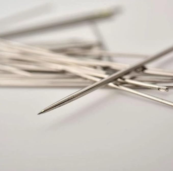Marcobrothers 4“ Professional Upholstery Large Eye Long Needle Easy to Thread, Hand Sewing Needle. (4 inch)