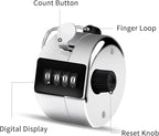 12 Pcs Hand Tally Counter 4-Digit Lap Counter Clicker, Manual Mechanical Handheld Pitch Click Counter with Finger Ring for School Golf & Knitting Row Croche