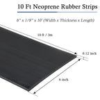 Neoprene Rubber Strips Self Adhesive Solid Rubber Sheets, Rolls & Strips for DIY Gaskets Crafts Pads Seals Warehouse Flooring Neoprene Sheet with Adhesive Backing (6" Wide x 1/8" Thick x 10' Long)