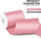 4 Inch 25 Yard Wide Satin Ribbon Pink, Solid Fabric Large Ribbon Roll for Cutting Ceremony Wedding Opening Party Decoration, Chairs, Sewing, Festival Pageant Sashes