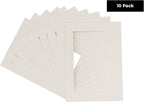 Poster Palooza Pack of TEN 8.5x11 Mats Bevel Cut for 7x9 Photos - Acid Free Oyster Shell White Precut Matboards For Pictures, Photos, Framing - 4-ply Thickness