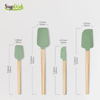 Silicone Spatula Set, Food Grade Rubber Spatula-4 Piece Nonstick Rubber Spatulas, Spoonula, Jar Scraper for Cooking, Baking, Mixing, Frosting - Heat Resistant Up to 600°F (Spatulas-Green)