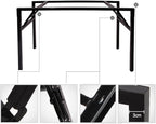 Need Home Office Desk 47 inches Folding Computer Table Workstation No Install, Teak and Black