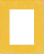 Pack of 25 Acid Free 11x14 Mats Bevel Cut for 8.5x11 Photos - Sunrise Yellow Suede Precut Matboards For Pictures, Photos, Framing - 4-ply Thickness